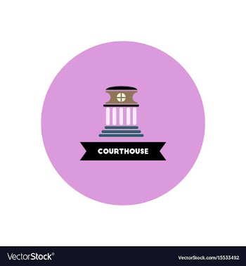 Stylish icon in color circle building courthouse vector image