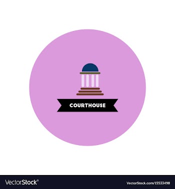 Stylish icon in color circle building courthouse vector image