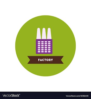 Stylish icon in color circle building factory vector image