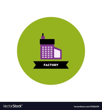 Stylish icon in color circle building factory vector image
