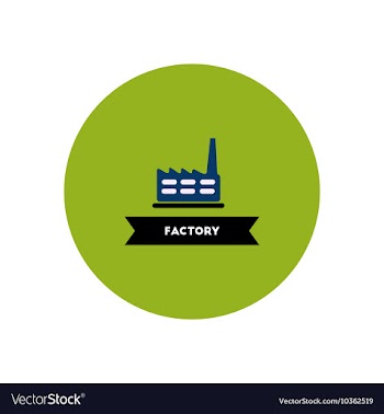 Stylish icon in color circle building factory vector image