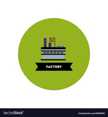 Stylish icon in color circle building factory vector image