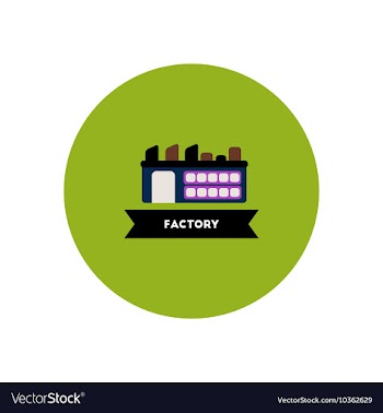 Stylish icon in color circle building factory vector image