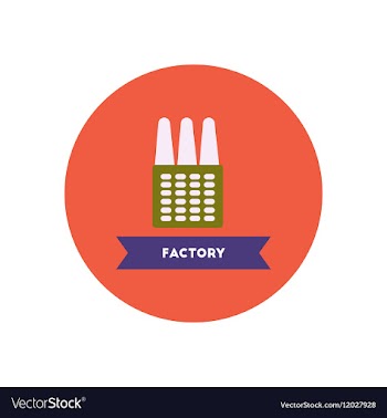 Stylish icon in color circle building factory vector image