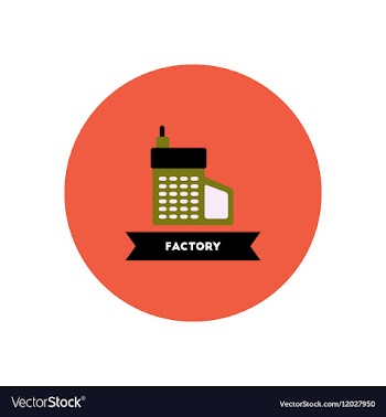 Stylish icon in color circle building factory vector image