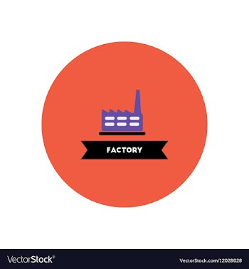 Stylish icon in color circle building factory vector image