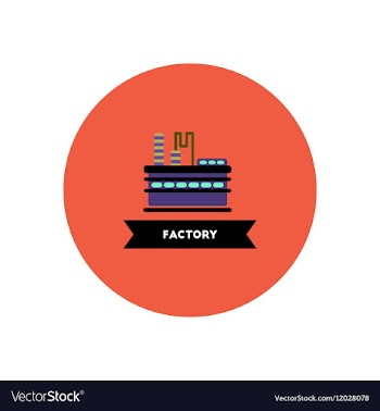 Stylish icon in color circle building factory vector image