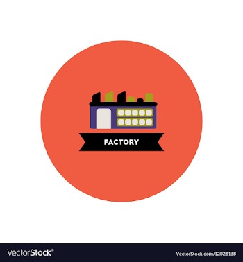 Stylish icon in color circle building factory vector image