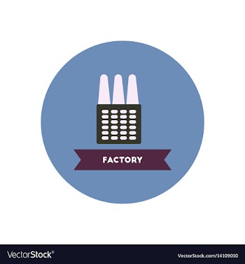 Stylish icon in color circle building factory vector image