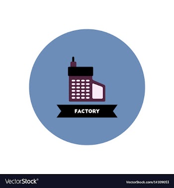 Stylish icon in color circle building factory vector image