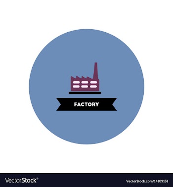 Stylish icon in color circle building factory vector image