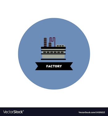 Stylish icon in color circle building factory vector image