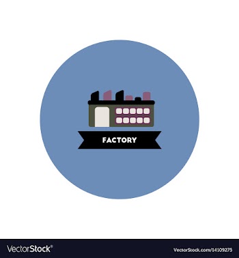 Stylish icon in color circle building factory vector image