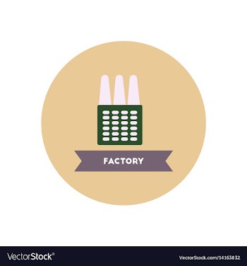 Stylish icon in color circle building factory vector image