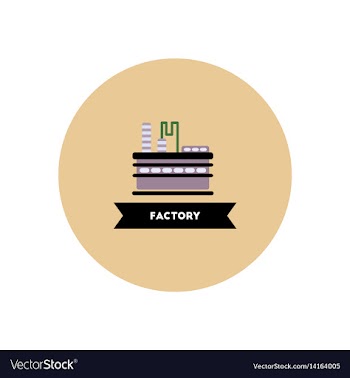 Stylish icon in color circle building factory vector image