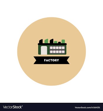 Stylish icon in color circle building factory vector image