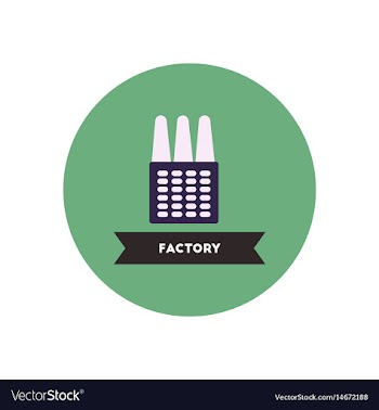 Stylish icon in color circle building factory vector image