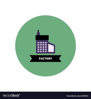 Stylish icon in color circle building factory vector image