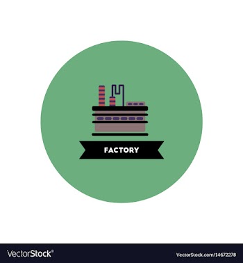 Stylish icon in color circle building factory vector image