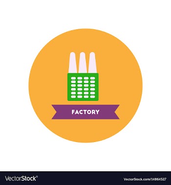Stylish icon in color circle building factory vector image