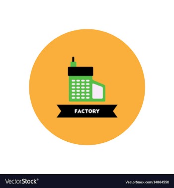 Stylish icon in color circle building factory vector image