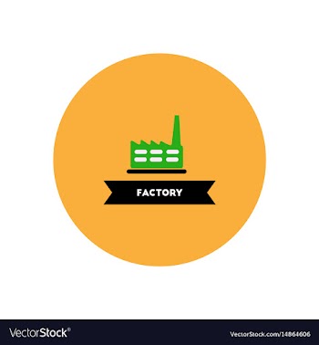 Stylish icon in color circle building factory vector image