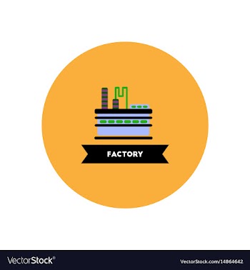 Stylish icon in color circle building factory vector image