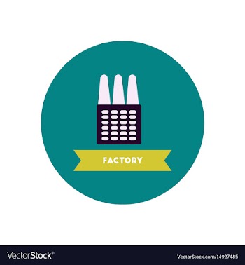 Stylish icon in color circle building factory vector image