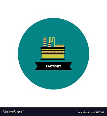 Stylish icon in color circle building factory vector image
