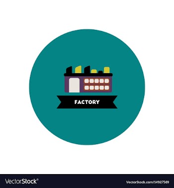 Stylish icon in color circle building factory vector image