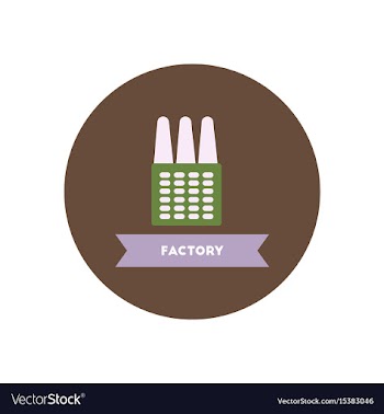 Stylish icon in color circle building factory vector image