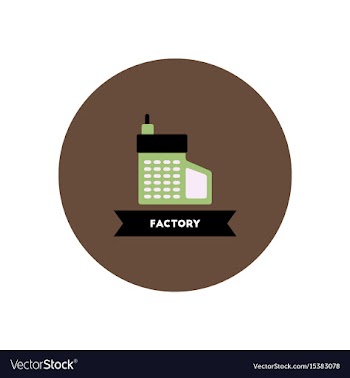 Stylish icon in color circle building factory vector image
