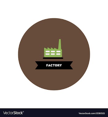 Stylish icon in color circle building factory vector image