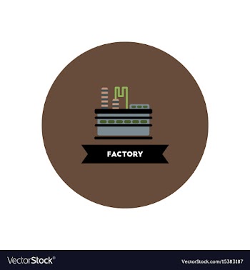 Stylish icon in color circle building factory vector image