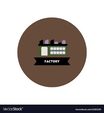Stylish icon in color circle building factory vector image