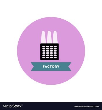 Stylish icon in color circle building factory vector image