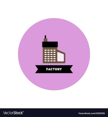 Stylish icon in color circle building factory vector image