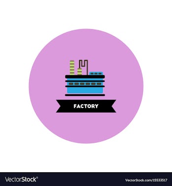Stylish icon in color circle building factory vector image