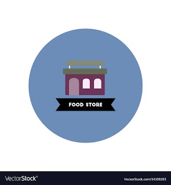 Stylish icon in color circle building grocery vector image