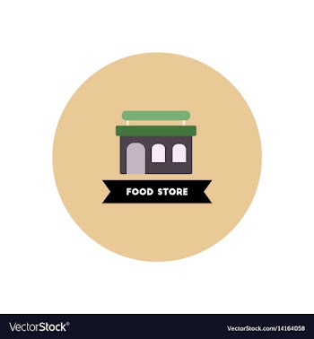 Stylish icon in color circle building grocery vector image