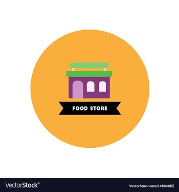 Stylish icon in color circle building grocery vector image