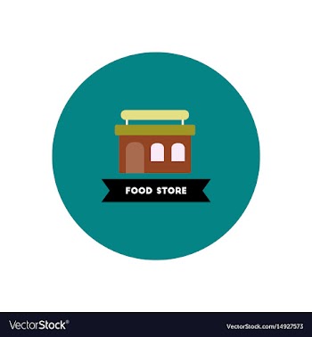 Stylish icon in color circle building grocery vector image