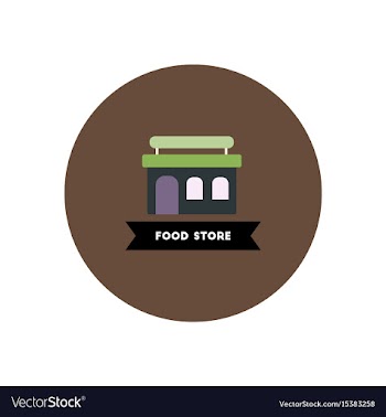 Stylish icon in color circle building grocery vector image