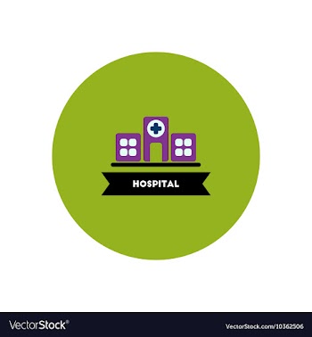 Stylish icon in color circle building hospital vector image
