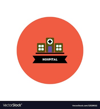 Stylish icon in color circle building hospital vector image