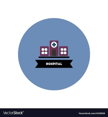 Stylish icon in color circle building hospital vector image