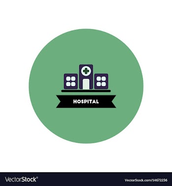 Stylish icon in color circle building hospital vector image