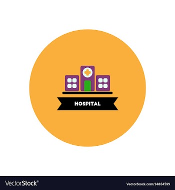 Stylish icon in color circle building hospital vector image