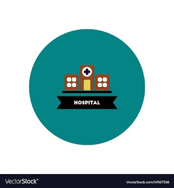 Stylish icon in color circle building hospital vector image