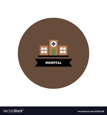 Stylish icon in color circle building hospital vector image